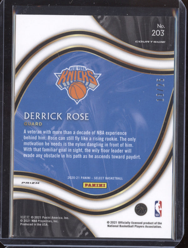 Derrick Rose 2020-21 Panini Select 203 Courtside Tie Dye 13/25