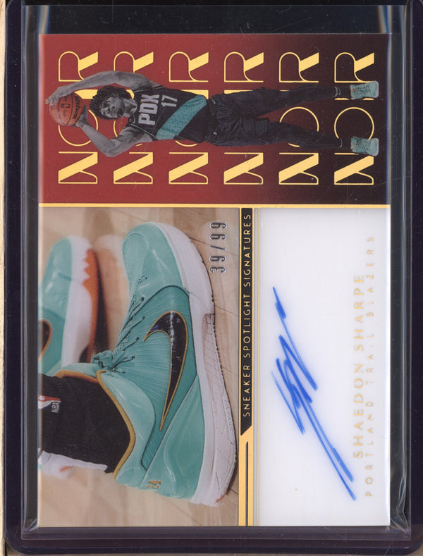 Shaedon Sharpe 2022-23 Panini Noir SSS-SHS Sneaker Spotlight Signatures Auto RC 39/99