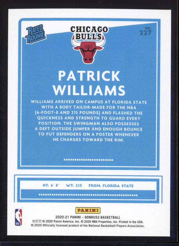 Patrick Williams 2020/21 Panini Donruss Choice RC