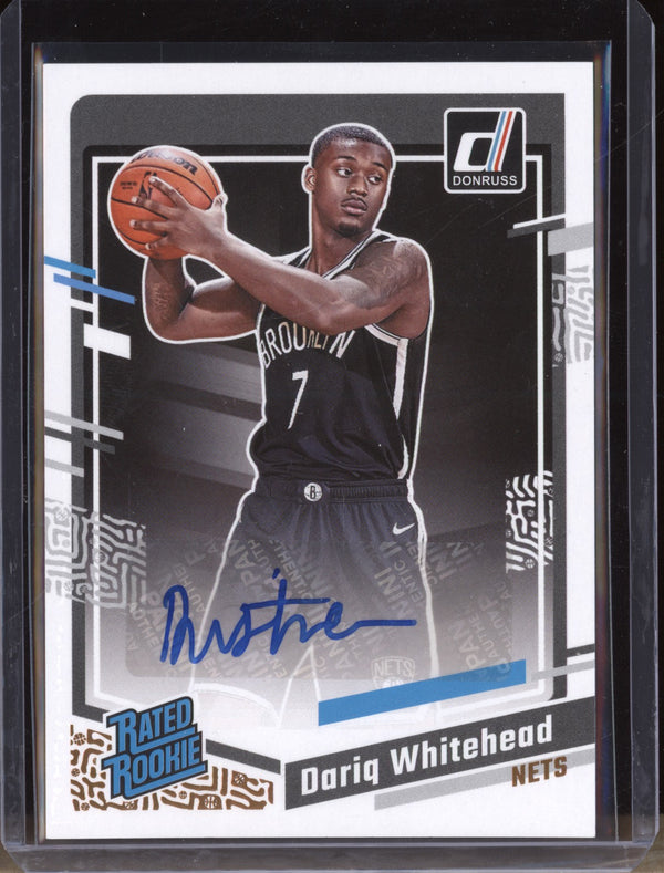 Dariq Whitehead 2023-24 Panini Donruss 299 Rookie Auto RC