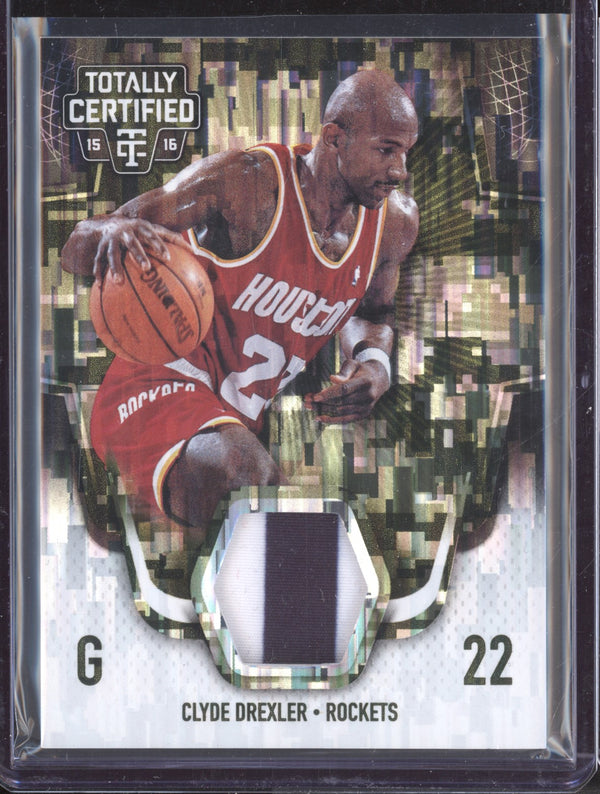 Clyde Drexler 2015-16 Panini Totally Certified TCM-CD Materials Camo 18/25