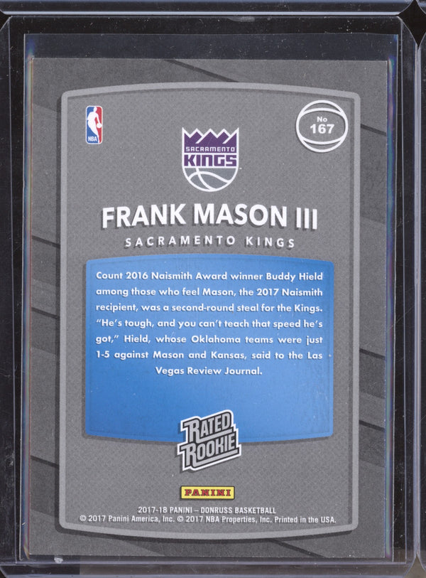 Frank Mason III 2017-18 Panini Donruss 167 Press Proof Silver RC 146/299