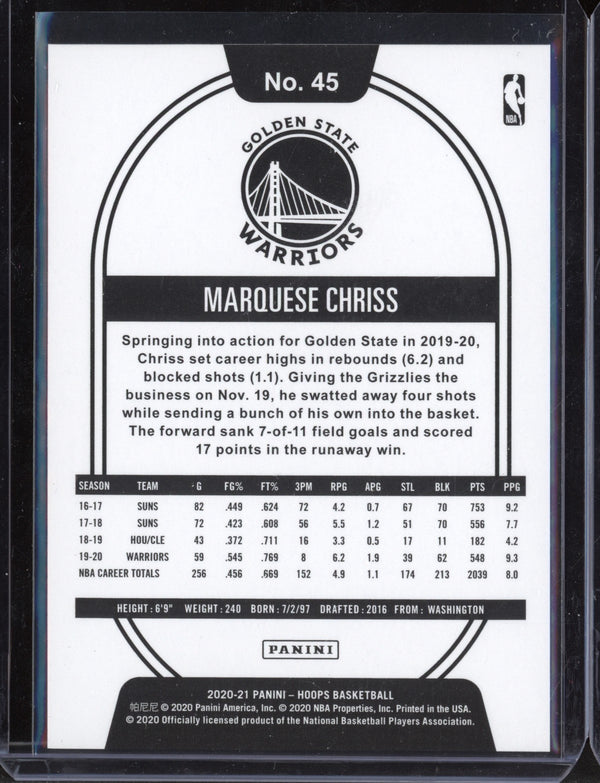 Marquese Chriss 2020-21 Panini Hoops Artist Proof 16/25