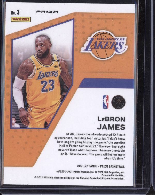 Lebron James 2021-22 Panini Prizm Mindset Silver