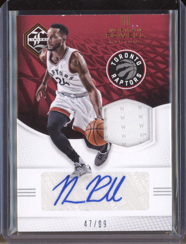 Norman Powell 2016-17 Panini Limited LJS-NP Limited Jersey Signature Auto 47/99