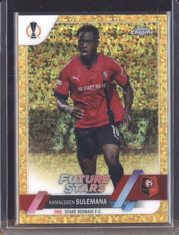 Kamaldeen Sulemana 2022-23 Topps Chrome Gold Mini Diamond Jersey Number 10/50