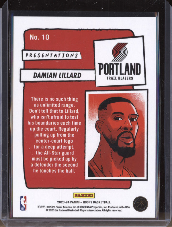 Damian Lillard 2023/24 Panini Hoops 10 Presentations