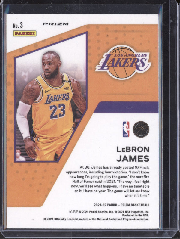 LeBron James 2021-22 Panini Prizm 3 Mindset Fast Break