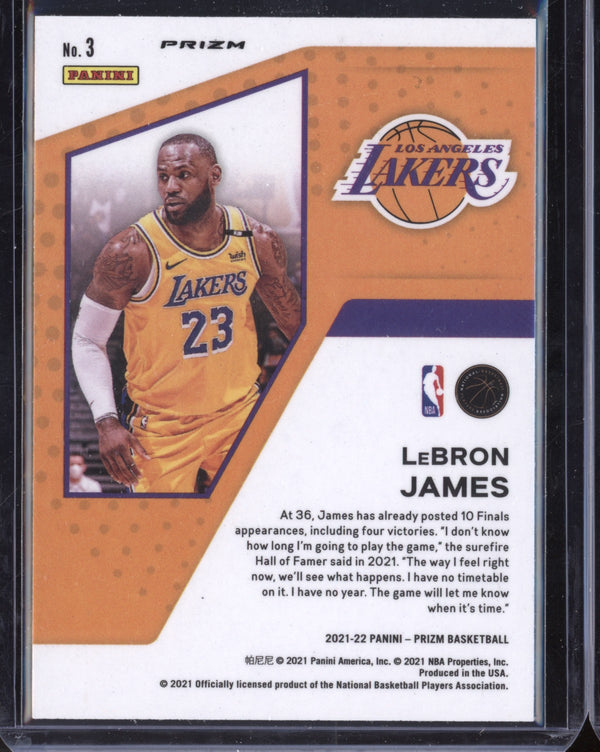 Lebron James 2021-22 Panini Prizm Mindset Silver