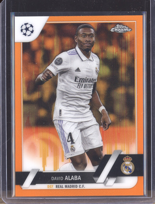 David Alaba 2022-23 Topps Chrome UEFA Club 82 Orange & Gold Seismic