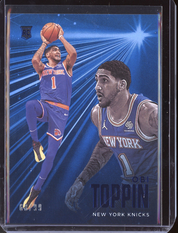 Obi Toppin 2020-21 Panini Chronicles Essentials Blue RC 68/99