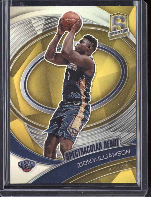 Zion Williamson 2020-21 Panini Spectra Spectracular Debut Gold 03/10