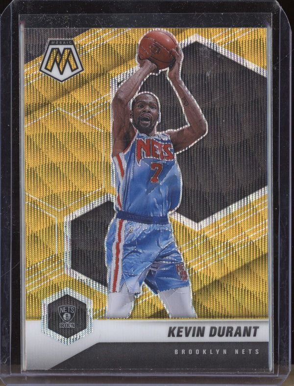 Kevin Durant 2020-21 Panini Mosaic 7 Gold Wave