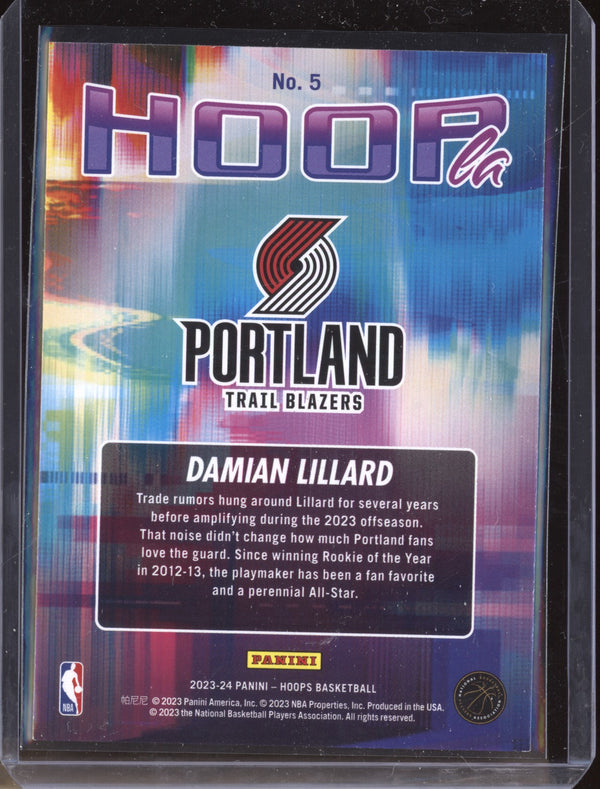 Damian Lillard 2023/24 Panini Hoops 5 Hoopla Holo