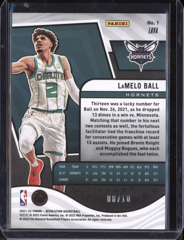 LaMelo Ball 2021-22 Panini Revolution Lava 8/10