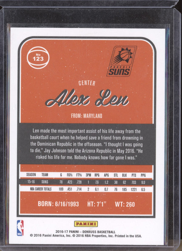 Alex Len 2016-17 Panini Donruss 123 Red Laser 23/99