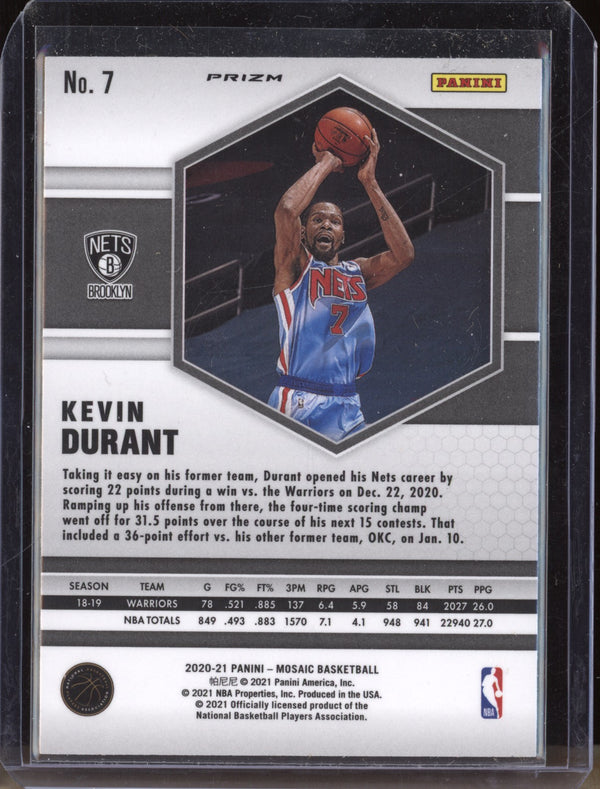 Kevin Durant 2020-21 Panini Mosaic 7 Gold Wave