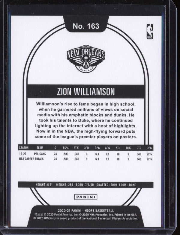 Zion Williamson  2020-21 Panini Hoops Silver 56/199