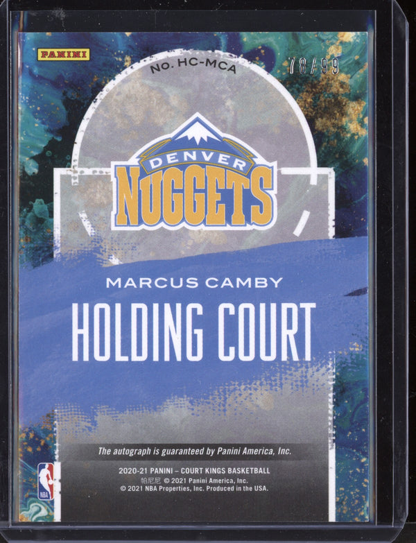 Marcus Camby 2020-21 Panini Court Kings Holding Court Signatures 78/99