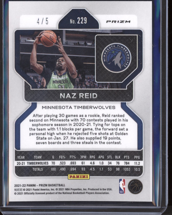 Naz Reid 2021-22 Panini Prizm Black Gold  4/5