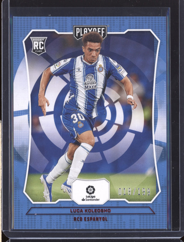 Luca Koleosho 2022-23 Panini Chronicles Soccer 65 Playoff Red RC 18/199