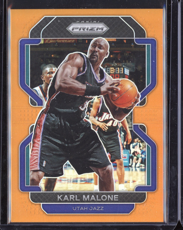 Karl Malone 2021-22 Panini Prizm Orange 38/49