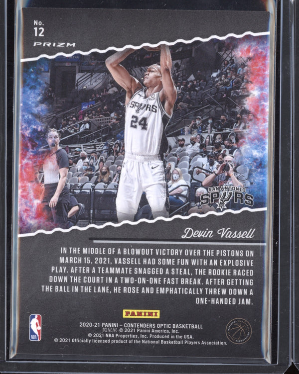 Devin Vassell 2020-21 Panini Contenders Optic Hoop Dreams Blue Cracked Ice