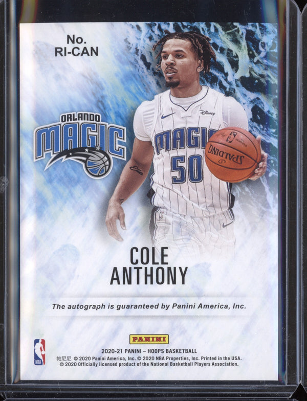 Cole Anthony 2020/21 Panini Hoops Rookie Ink RC