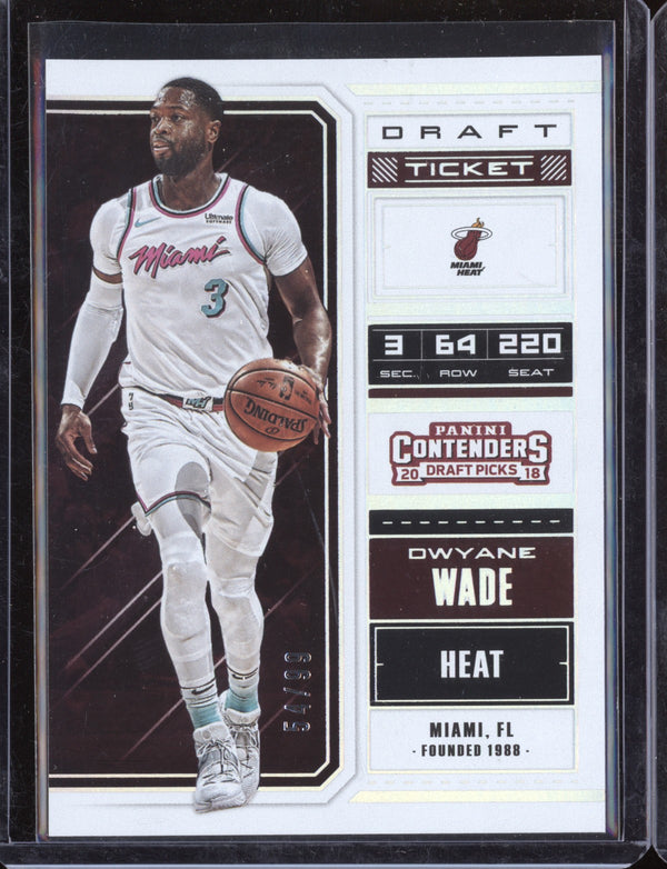 Dwyane Wade 2018/19 Panini Contenders Draft Picks Draft Ticket 54/99