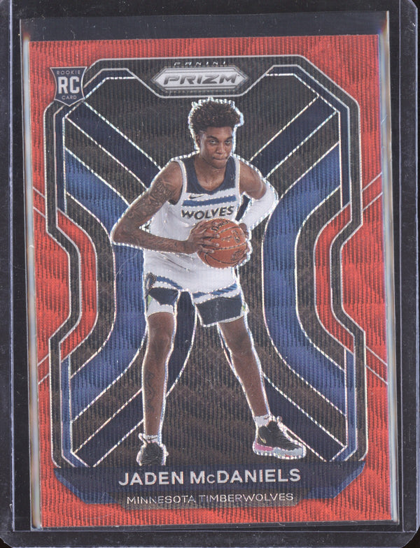 Jaden McDaniels 2020-21 Panini Prizm 277 Ruby Wave RC