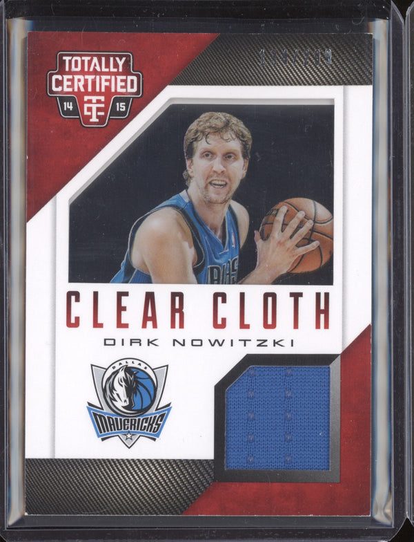 Dirk Nowitzki 2014-15 Panini Totally Certified 10 Clear Cloth Red Jersey 134/299