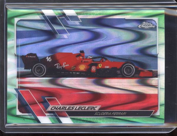 Charles Leclerc 2021 Topps Chrome Formula One Green RayWave 34/99