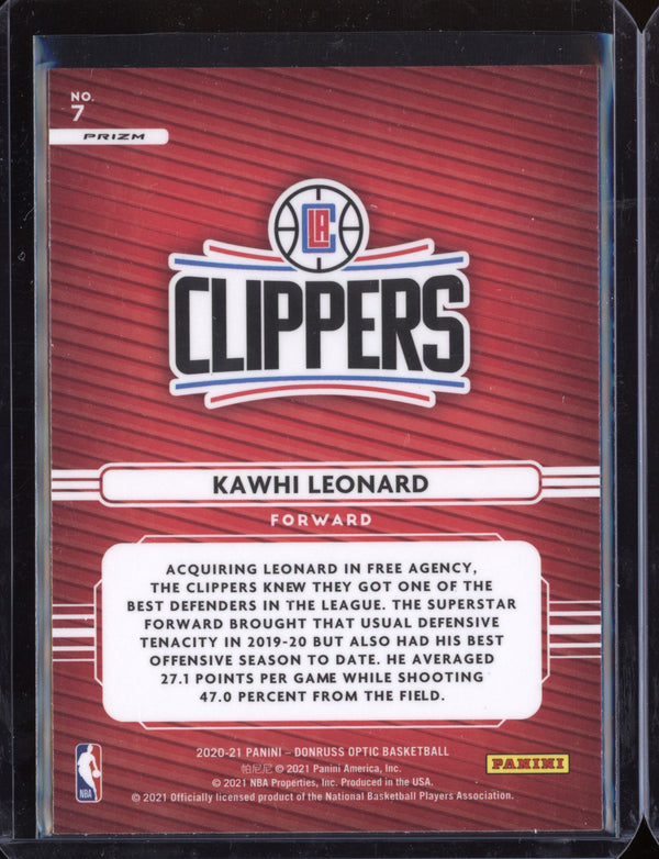 Kawhi Leonard 2020-21 Panini Optic Fast Break Elite Dominators Holo