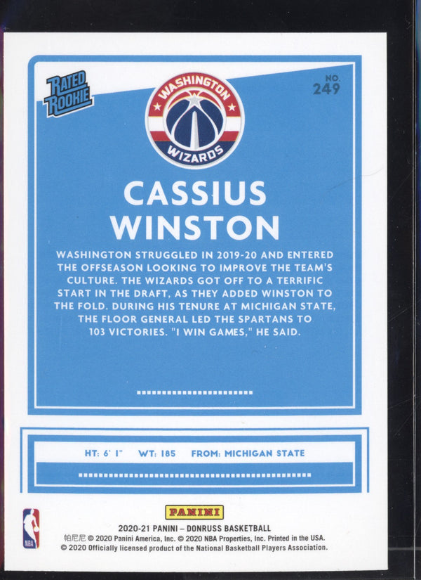 Cassius Winston 2020/21 Panini Donruss Choice RC