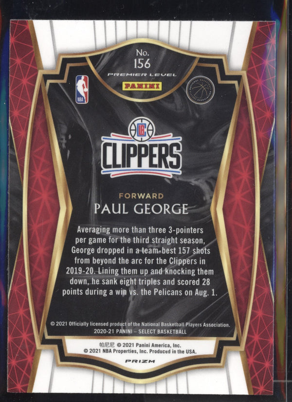 Paul George 2020/21 Panini Select Premier Level Tri-Colour