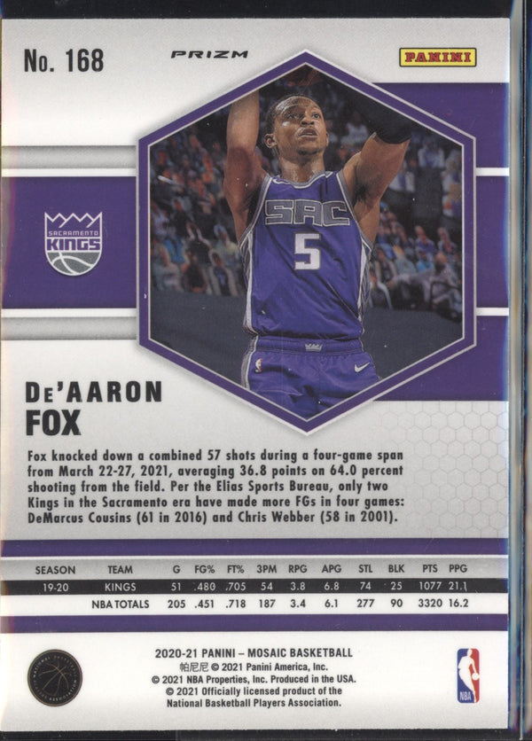 De'Aaron Fox  2020/21 Panini Mosaic Mosaic