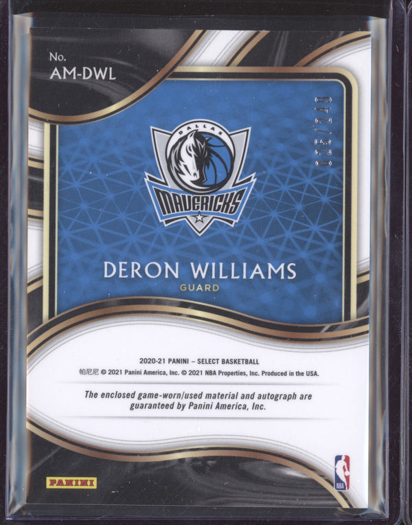 Deron Williams 2020-21 Panini Select AM-DWL Autographed Memorabilia 25/249