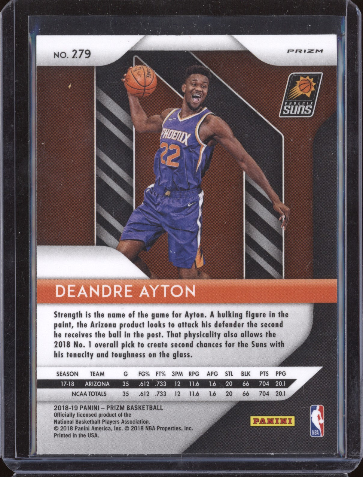 Deandre Ayton 2018-19 Panini Prizm 279 Red/White/Blue RC