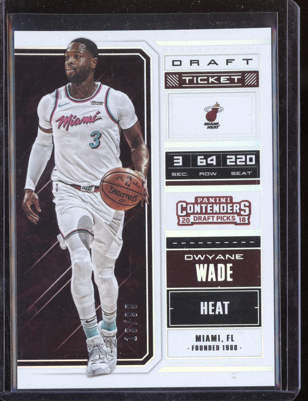 Dwyane Wade 2018/19 Panini Contenders Draft Picks Draft Ticket 13/99