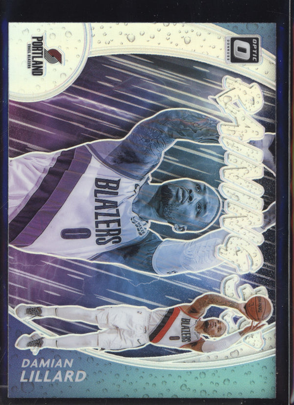 Damian Lillard  2020/21 Panini Optic Raining 3's Holo