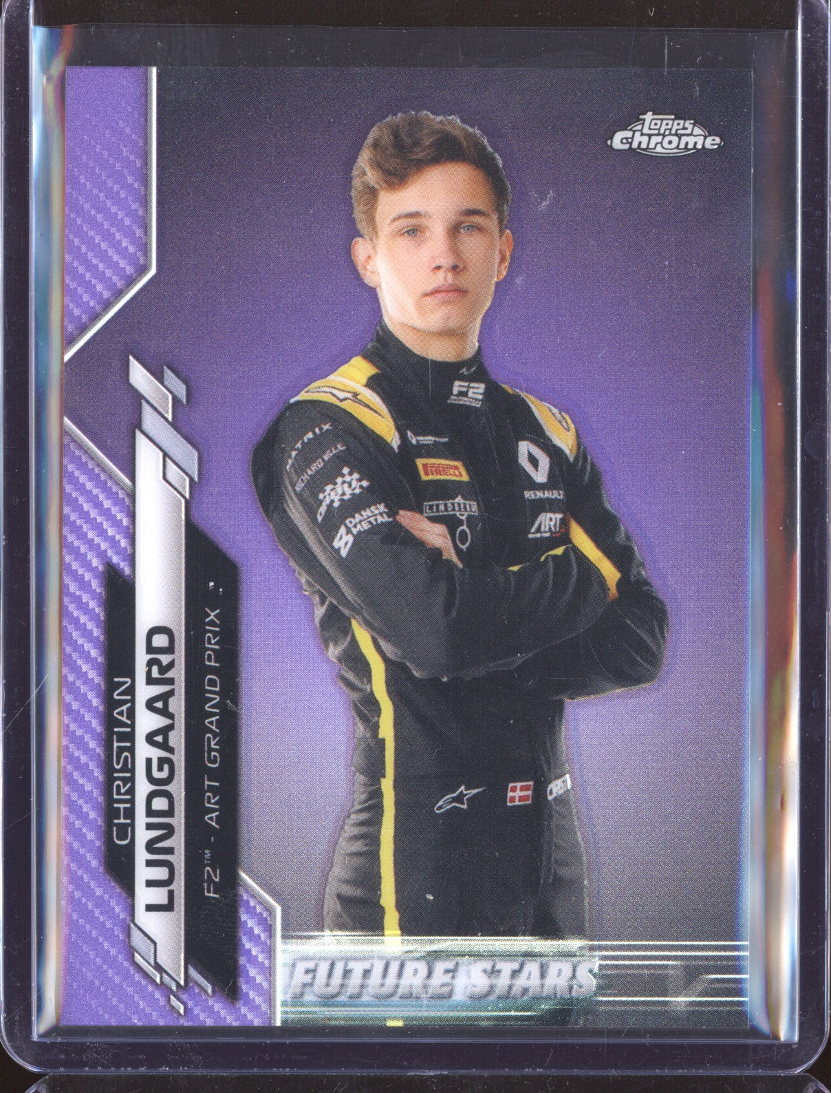 Christian Lundgaard 2020 Topps Chrome Formula 1 46 Purple Refractor 88/399