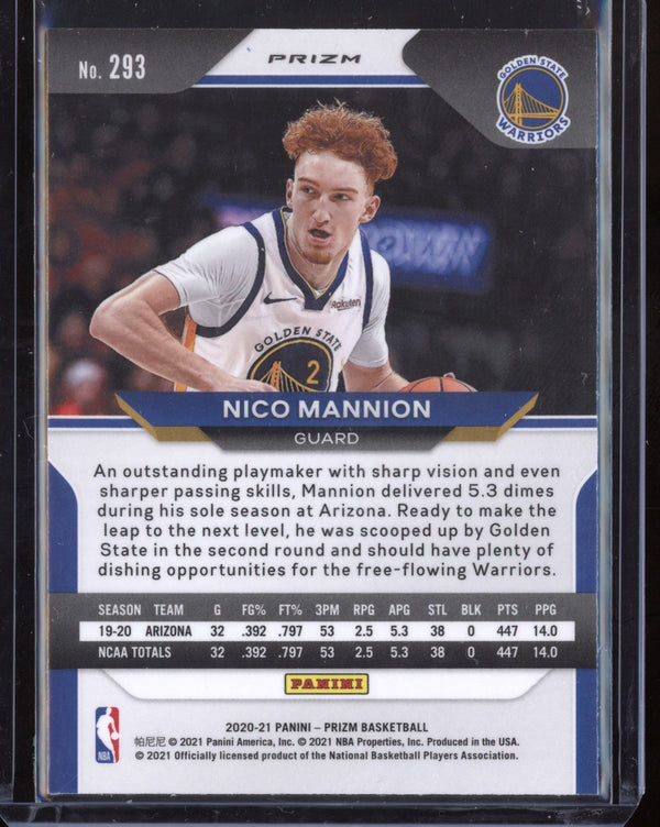 Nico Mannion 2020-21 Panini Prizm Blue Wave RC