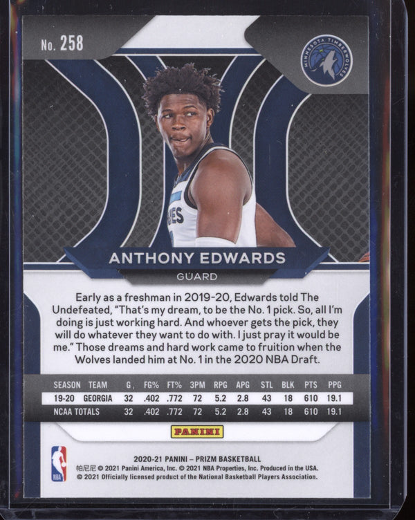 Anthony Edwards 2020/21 Panini Prizm RC