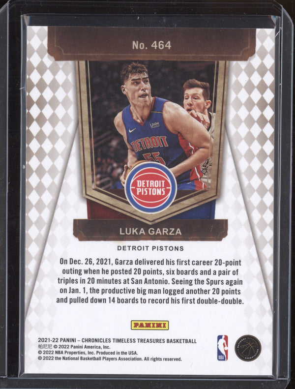 Luka Garza 2021-22 Panini Chronicles 464 Timeless Treasures RC 111/249