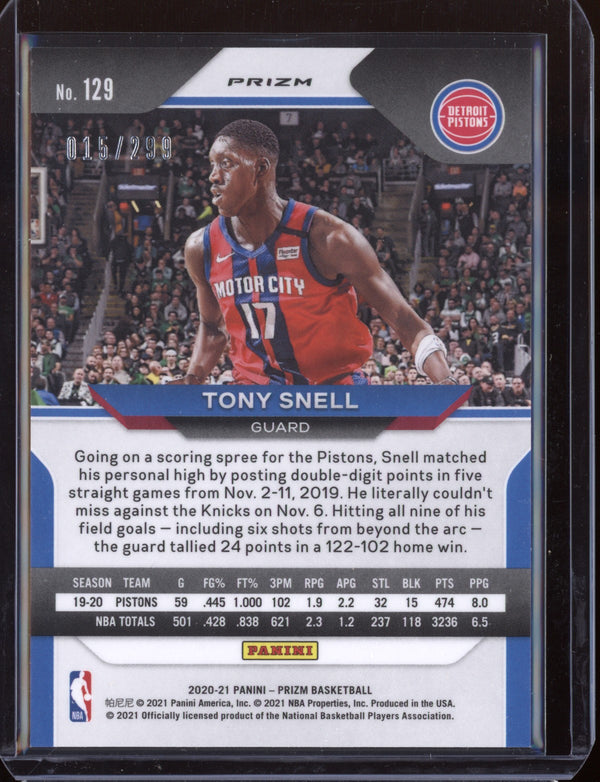 Tony Snell 2020 Panini Prizm Basketball Red Prizm 15/299