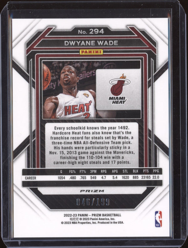 Dwyane Wade 2022-23 Panini Prizm 294 Blue 46/199