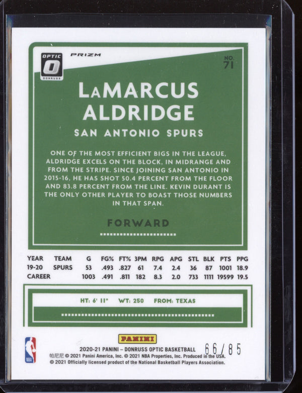 LaMarcus Aldridge 2020-21 Panini Optic Fast Break Red Holo