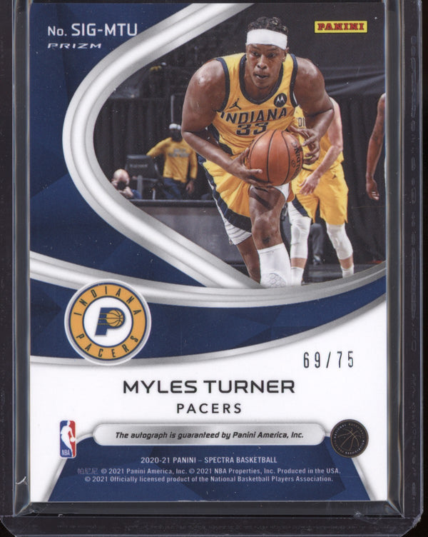 Myles Turner 2020/21 Panini Spectra Signatures 69/75