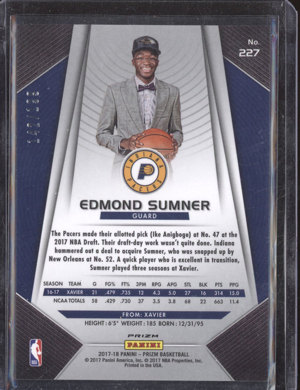 Edmond Sumner 2017-18 Panini Prizm 227 Blue 142/199