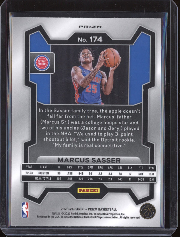 Marcus Sasser 2023-24 Panini Prizm 174 Hyper RC